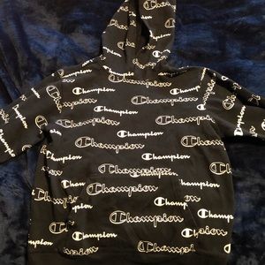 Champion All over text hoodie Youth XL